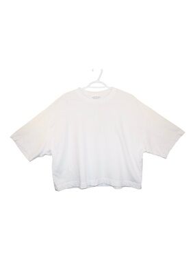 Topshop White Crewneck Cropped Tee